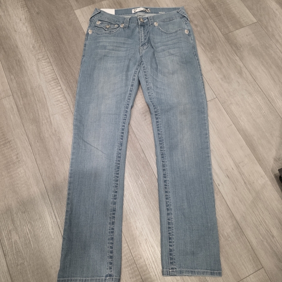 lbjc Denim - Laguna Beach Jean Co. Women’s Acid Wash Skull Studded Low Waist Straight Size 31